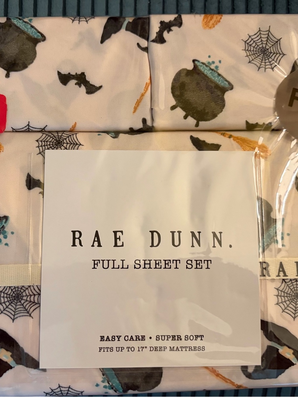 Rae Dunn White Halloween Cauldron & Bat Full Sheet Set